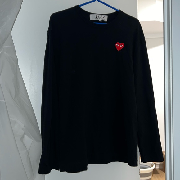 COMME DES GARÇONS PLAY Black Heart Patch Long Sleeve T-Shirt - Picture 4 of 6
